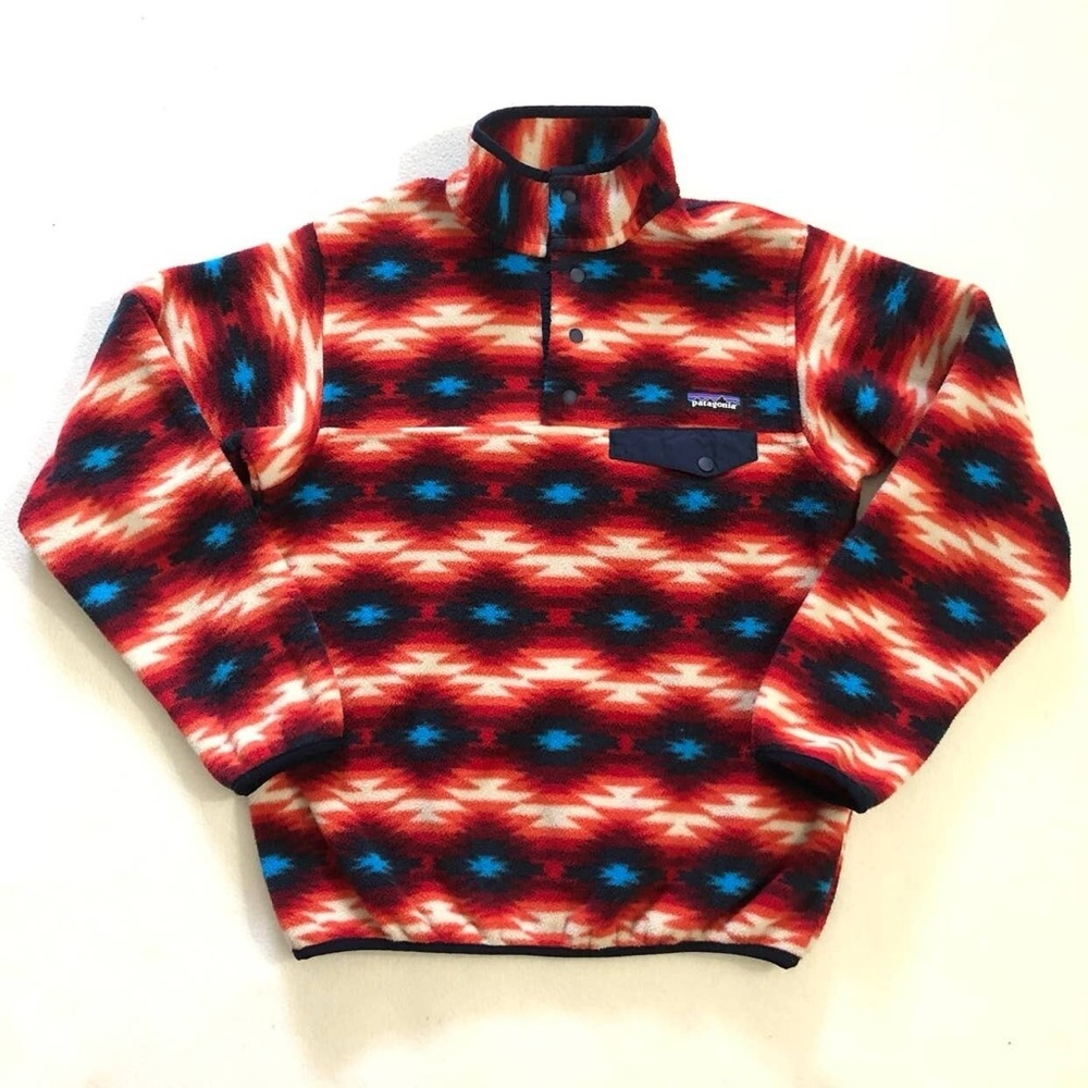 Patagonia Synchilla Aztec print snap fleece pullover